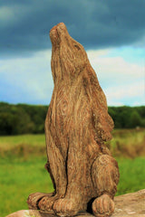 Sitting Hare Animal Sculpture - Wood Effect, Indoor & Outdoor