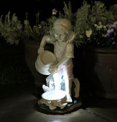 Solar Girl with Watering Can Garden Ornament