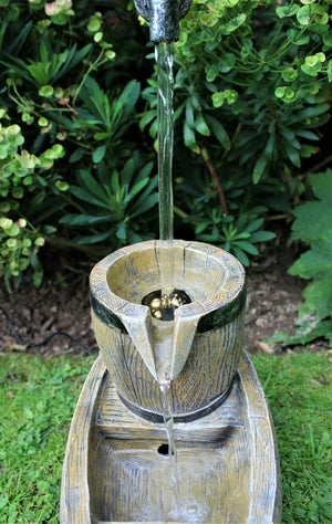 LED Barrel Water Fountain Garden Ornament