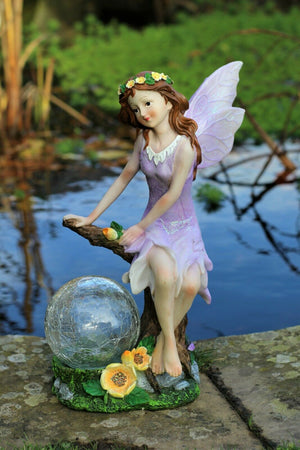 Solar Sitting Fairy Garden Ornament