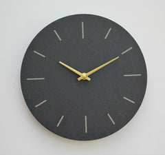 Grey Slate Simplistic Wall Clock