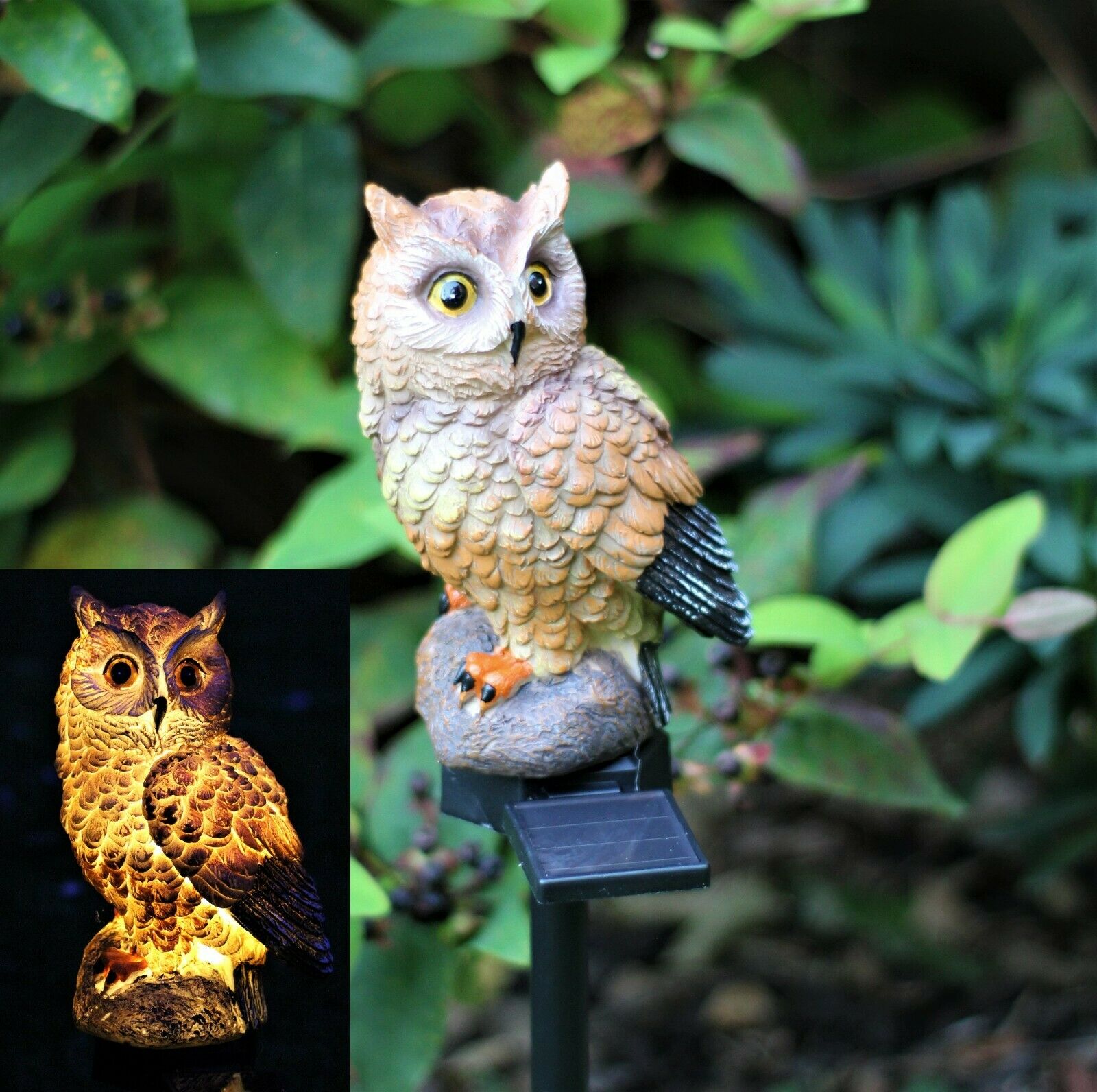 Solar Garden Ornament Tawny Owl