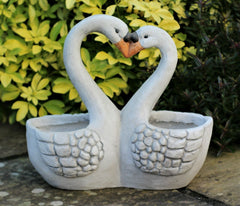 Twin Swan Plant Pot & Garden Ornament