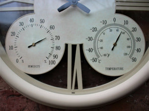 Vintage Styled Outdoor Garden Clock with Thermometer and Hygrometer