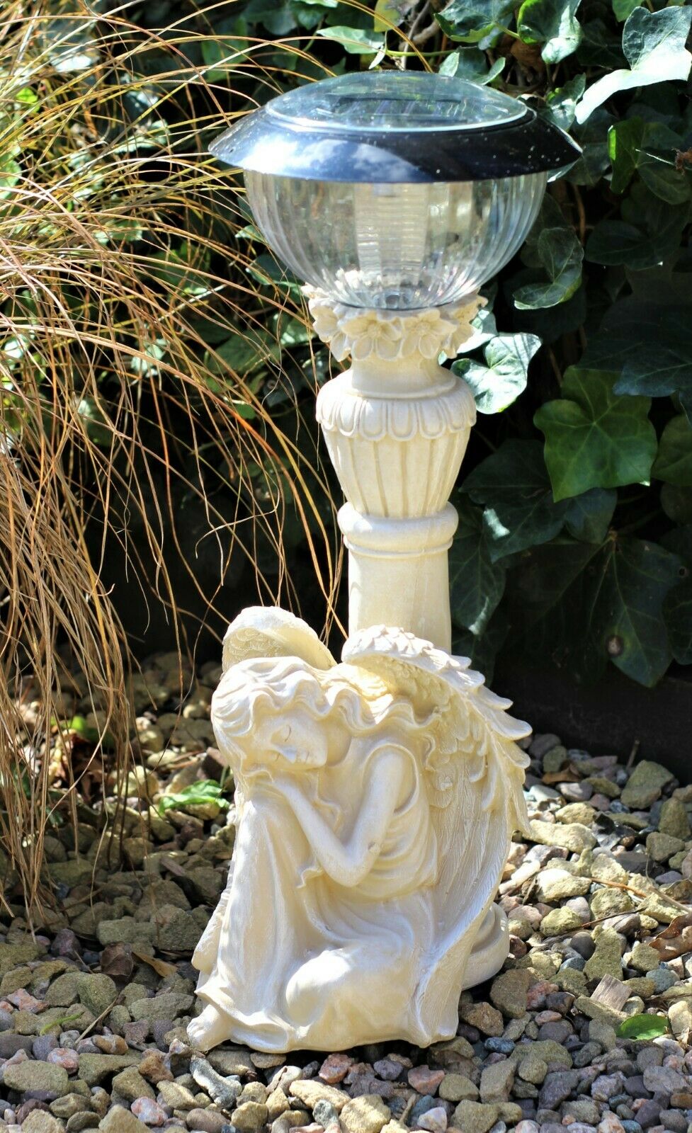 LED Solar Cherub Garden Ornament