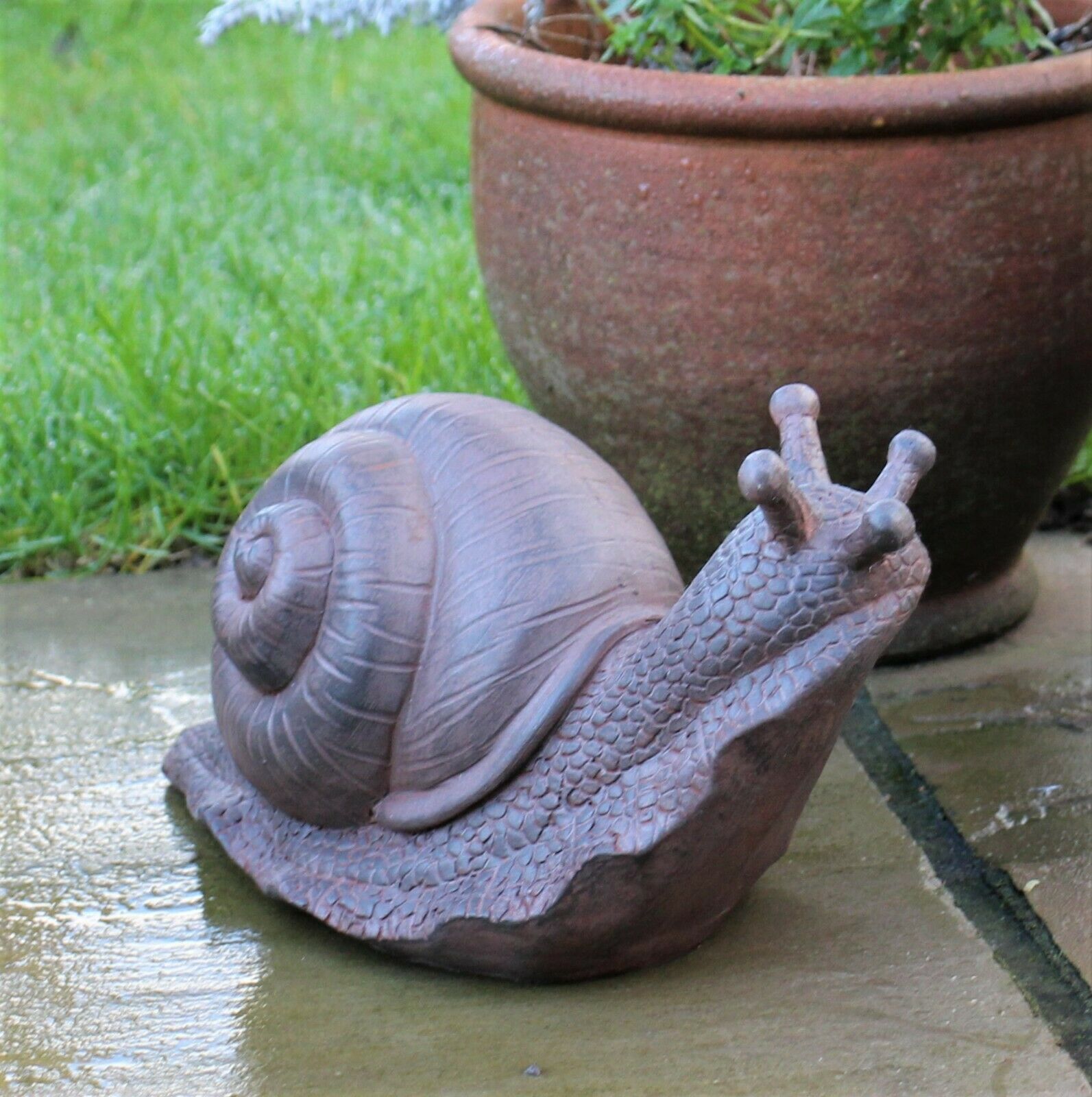 Rust Snail Garden Ornament