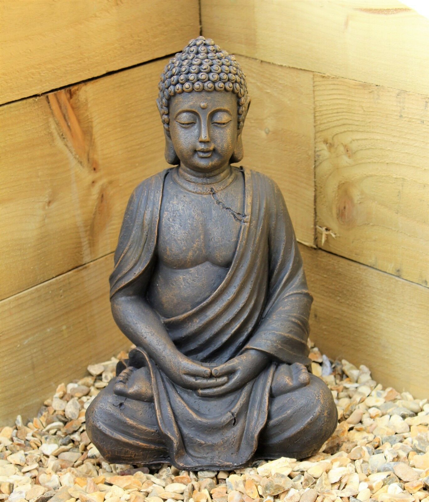 Antique Stone Effect Large Sitting Buddha