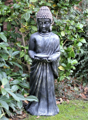 Rustic Dark Bronze Standing Buddha