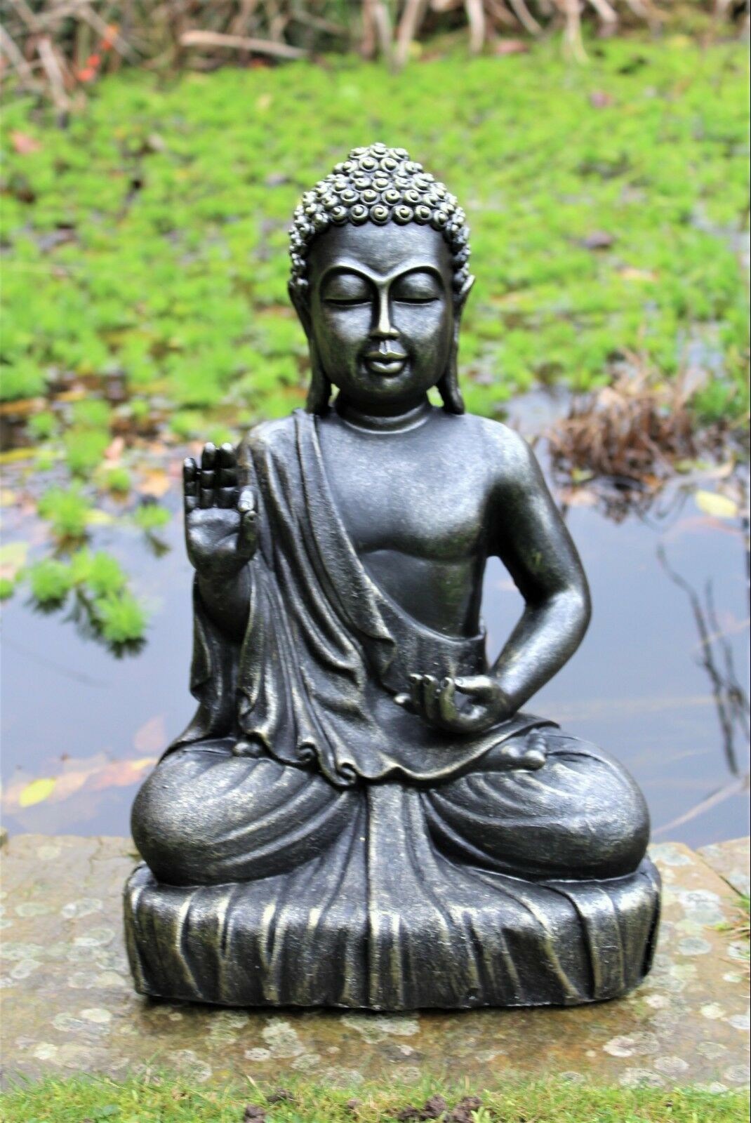 Large Bronze Effect Sitting Buddha