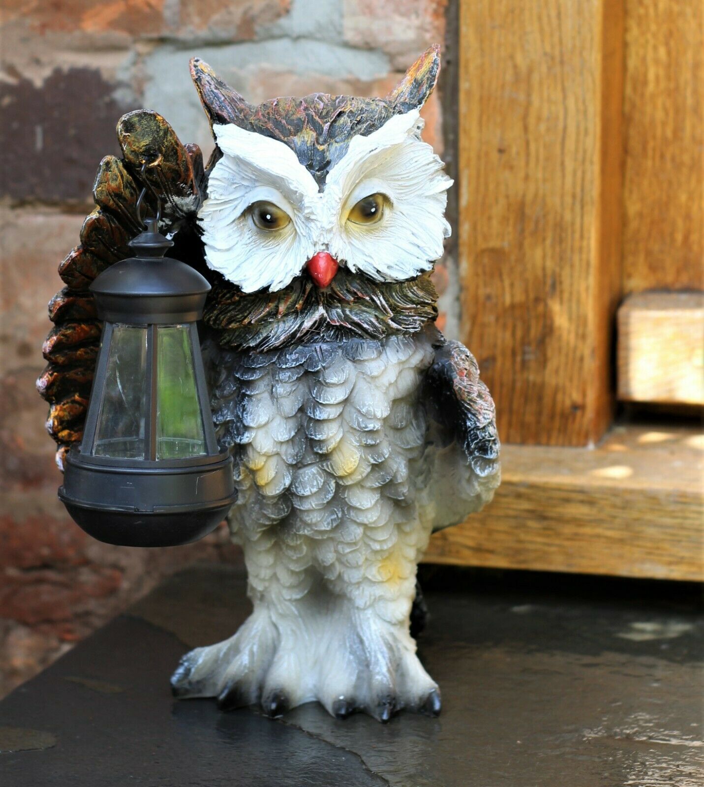 Garden Ornament Solar Owl with Lantern