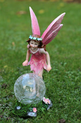 Solar Fairy with a Glass Ball Garden Ornament