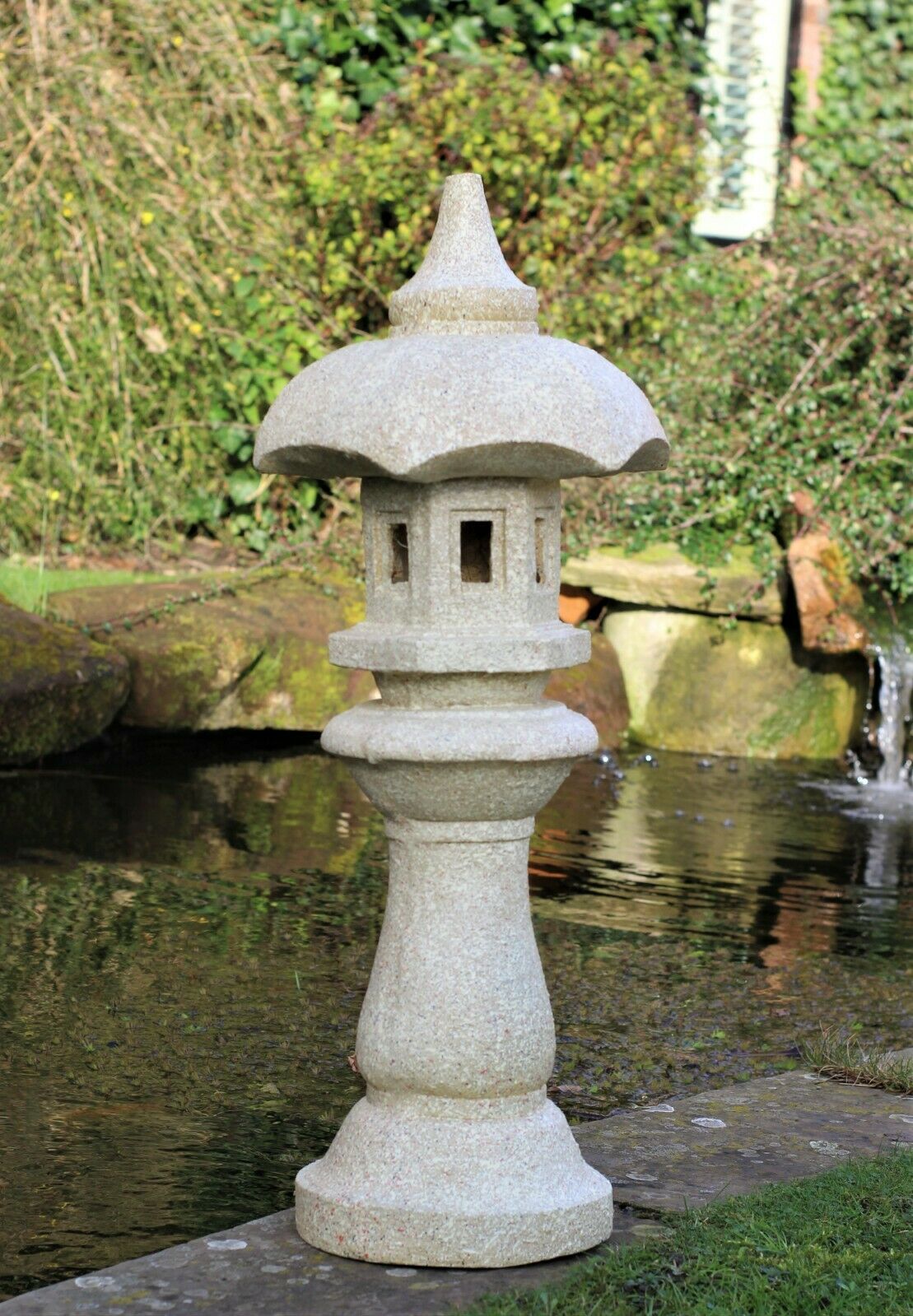 Large Beige Pagoda Garden Ornament