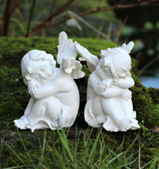 Pair of Sleeping Cherubs Garden Ornament