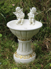 Solar Powered Cherub Bird Bath