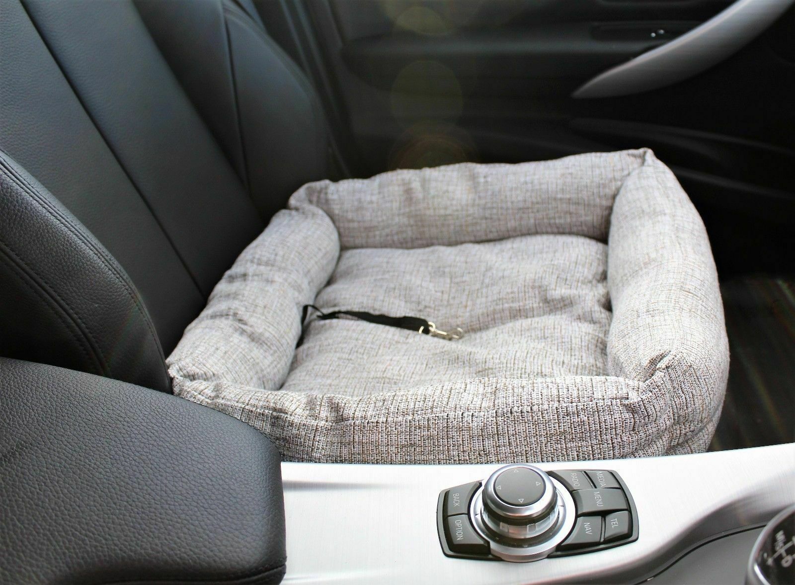 Grey Pet Car Seat Bed