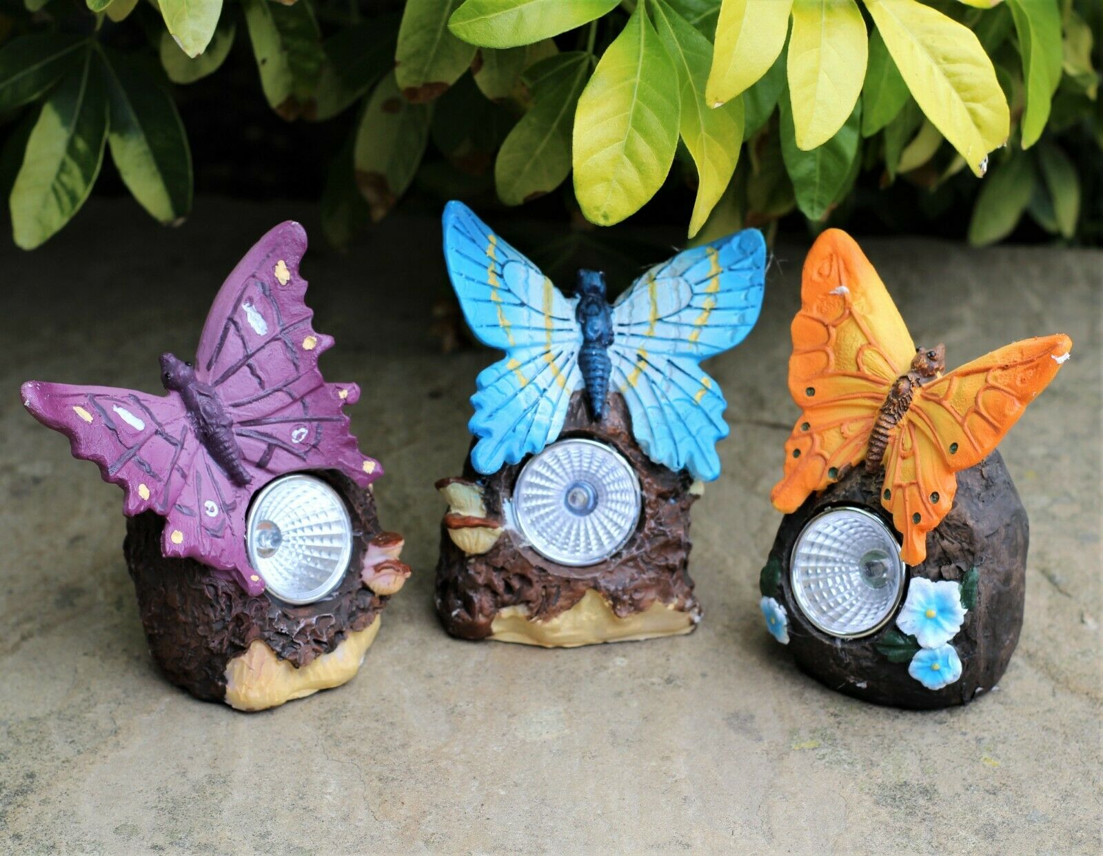 3 Solar Butterfly Spotlights