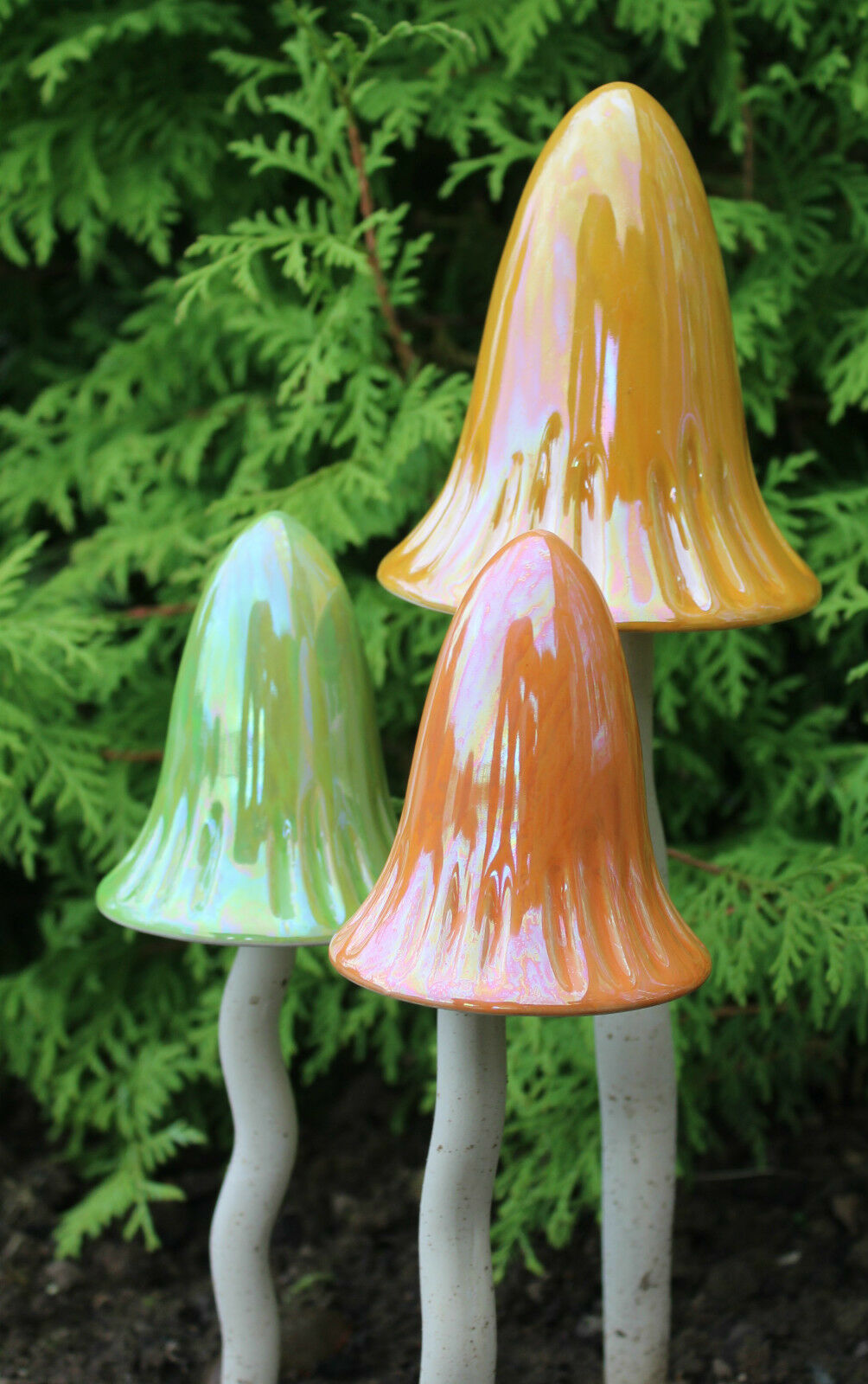 Set of Ceramic Toadstools