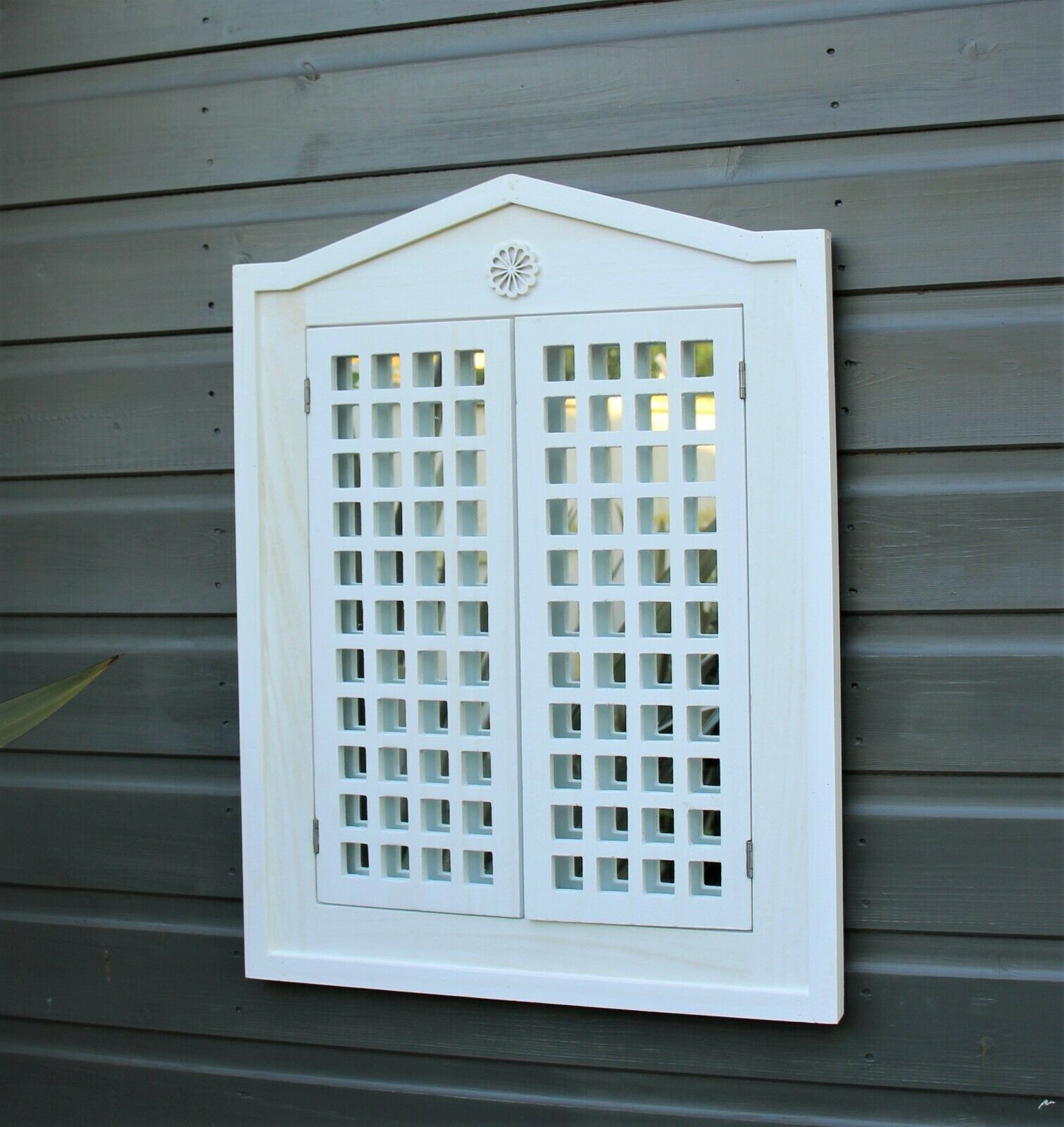 White Shutter Mirror - Indoor & Outdoor