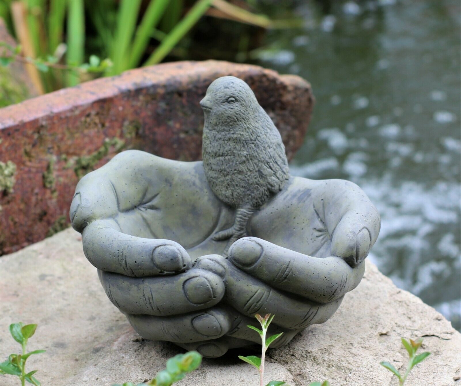 Outdoor Birds on Hands Bird Bath