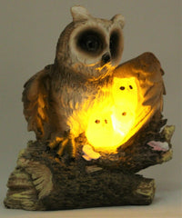 Solar Powered Owl Family Ornament