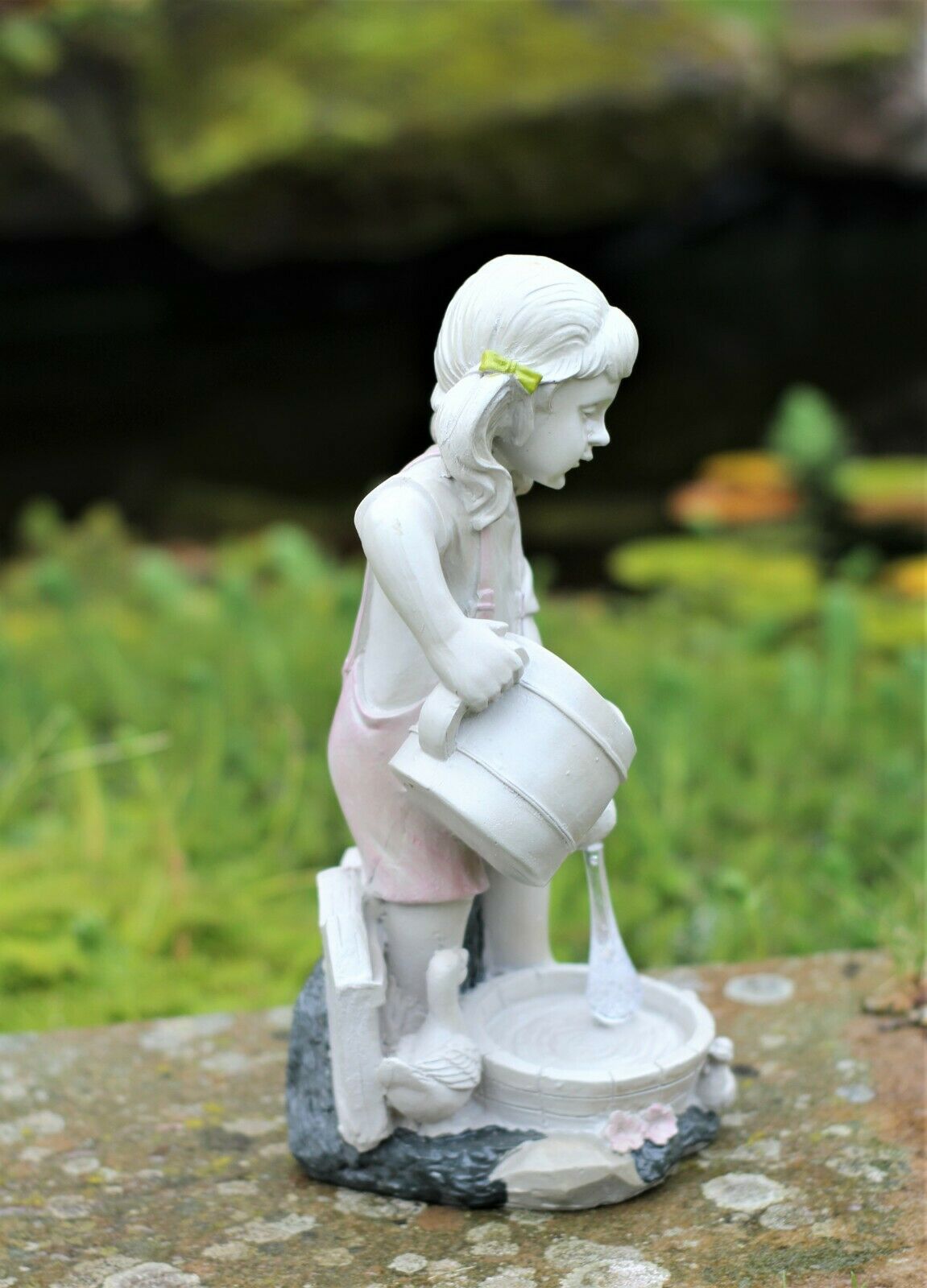 Solar Girl with Watering Can Garden Ornament