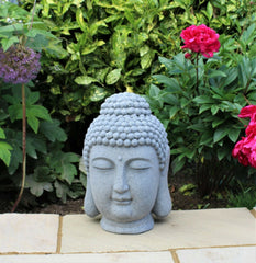 Large Stone Effect Buddha Head Ornament