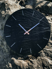 Black Slate & Silver Simplistic Wall Clock