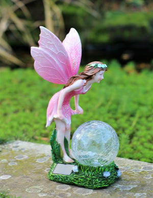 Solar Fairy with a Glass Ball Garden Ornament