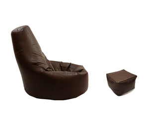 Faux Leather Gaming Chair & Footstool