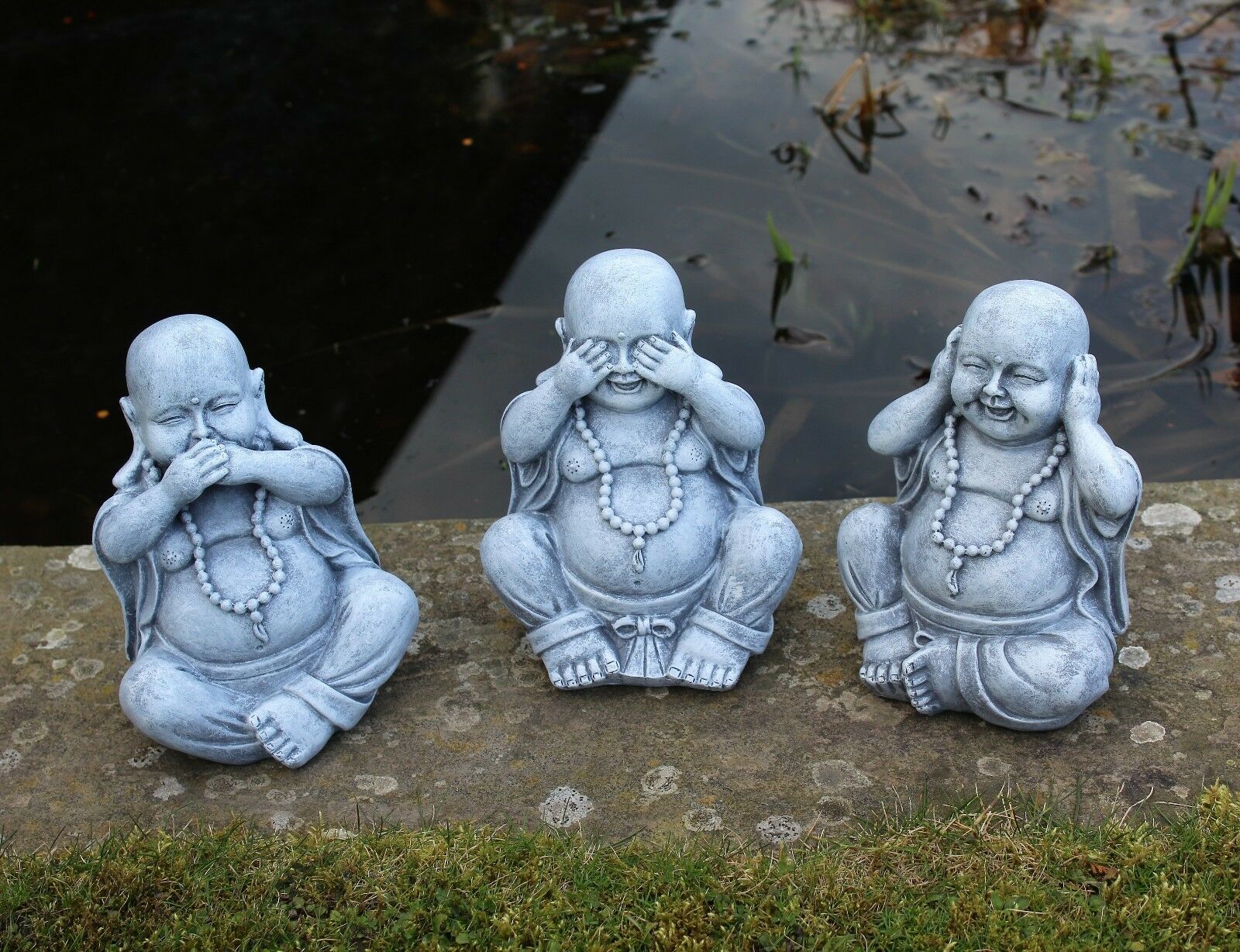 3 Wise Laughing Buddha - See no evil, Speak no evil, Hear no evil