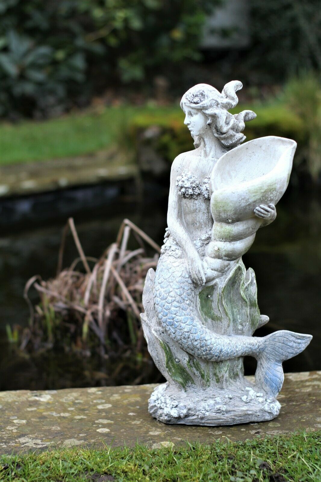 Solar Powered Fairy Mermaid Stone Effect Statue