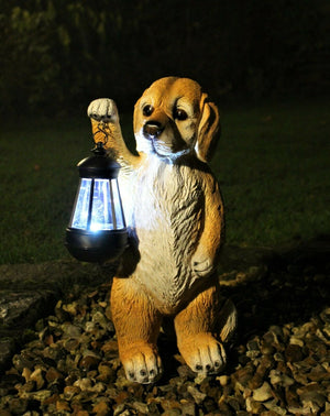 Solar Garden Puppy Dog with Lantern