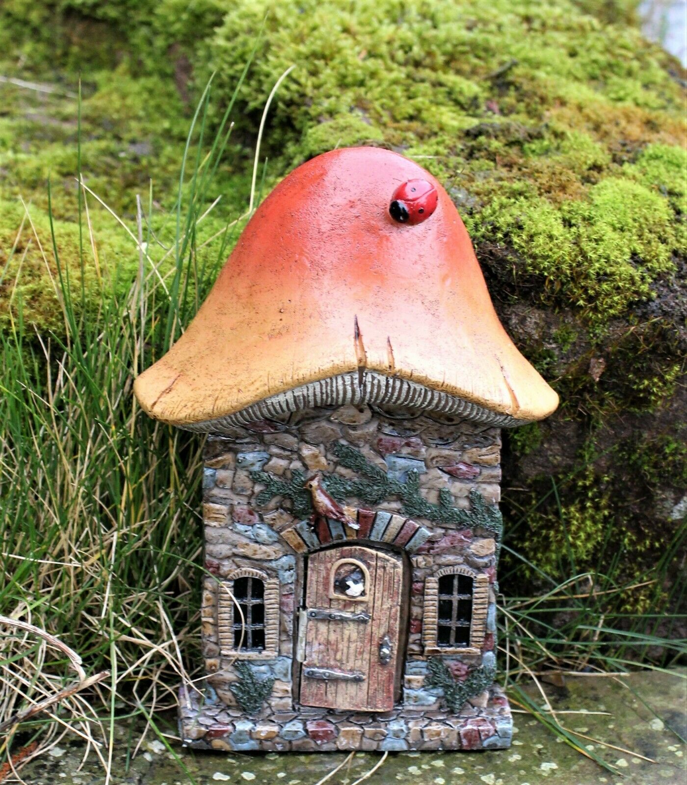 Mushroom Fairy Door with Opening and Closing Door