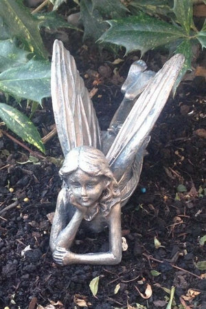 Lying Fairy Sculpture - Bronze Effect