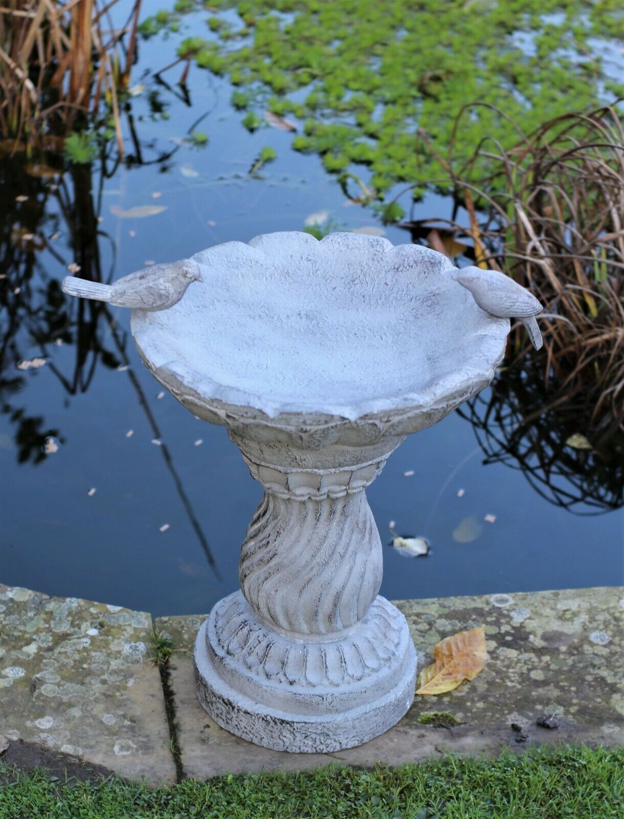 Slate Grey Bird Bath Bowl