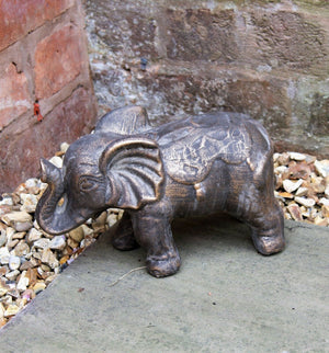 Bronze Effect Elephant Animal Ornament