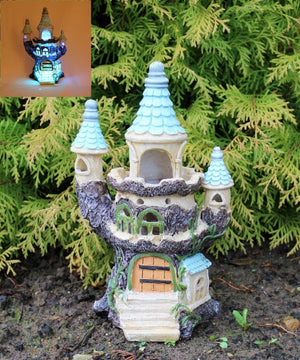 Solar Powered Fairy Tree Log Castle House