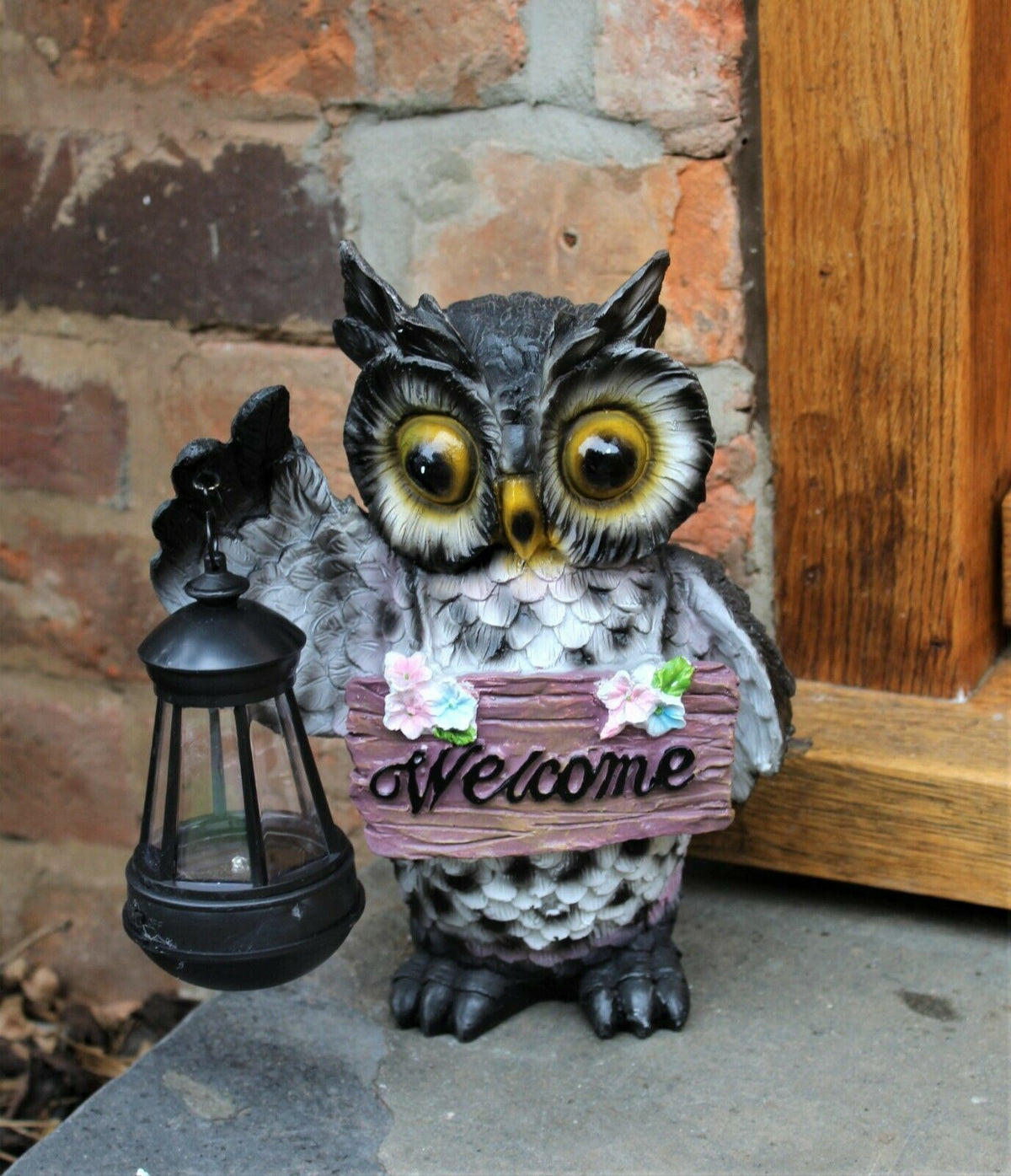 Solar Owl Garden Welcome Ornament