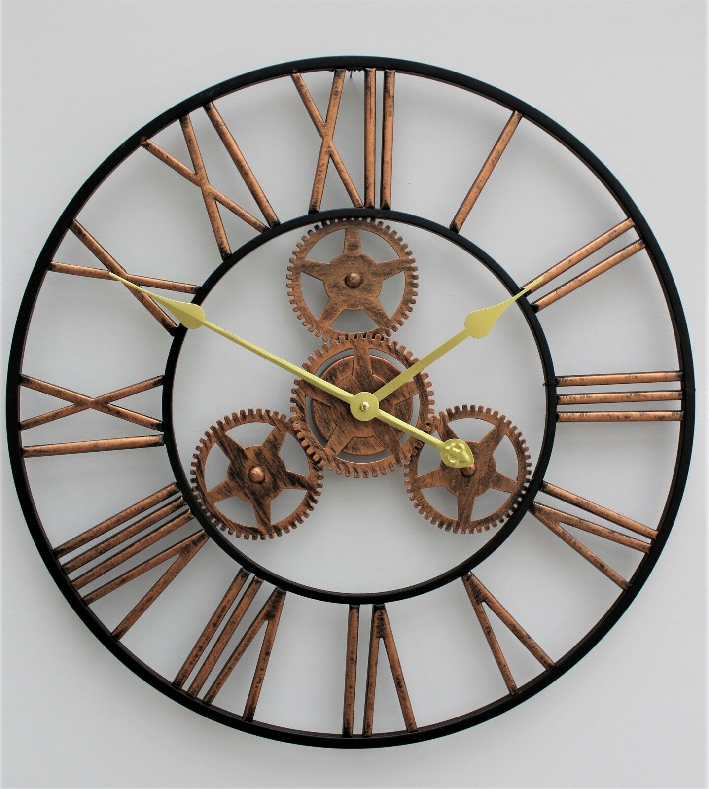 Large Skeleton Metal Open Face Garden Clock