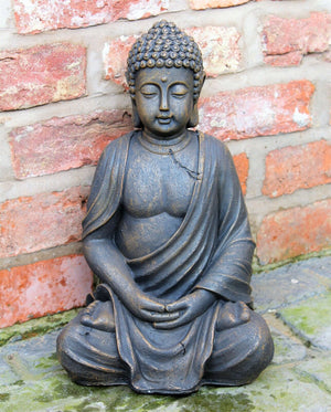 Antique Stone Effect Large Sitting Buddha