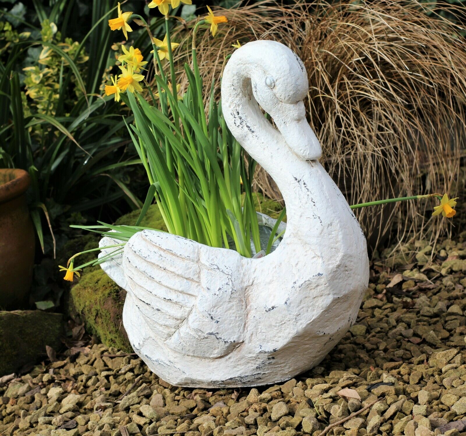 Pot Plant Planter in the Design of a Swan - 45cm