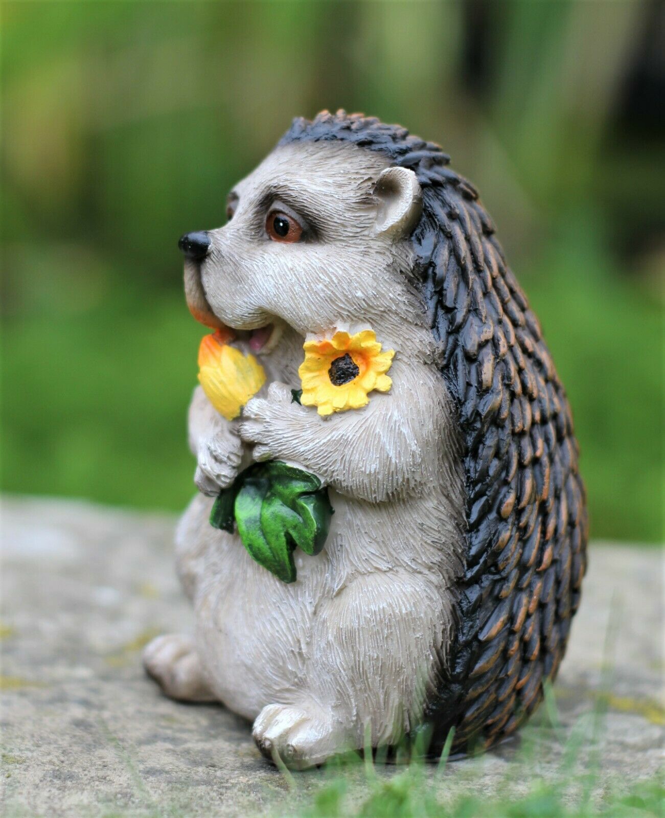 Hedgehog & Flowers Garden Ornament