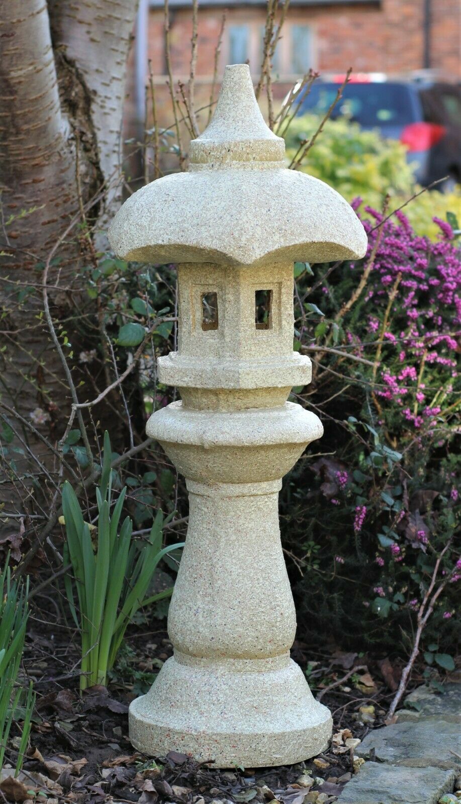 Large Beige Pagoda Garden Ornament