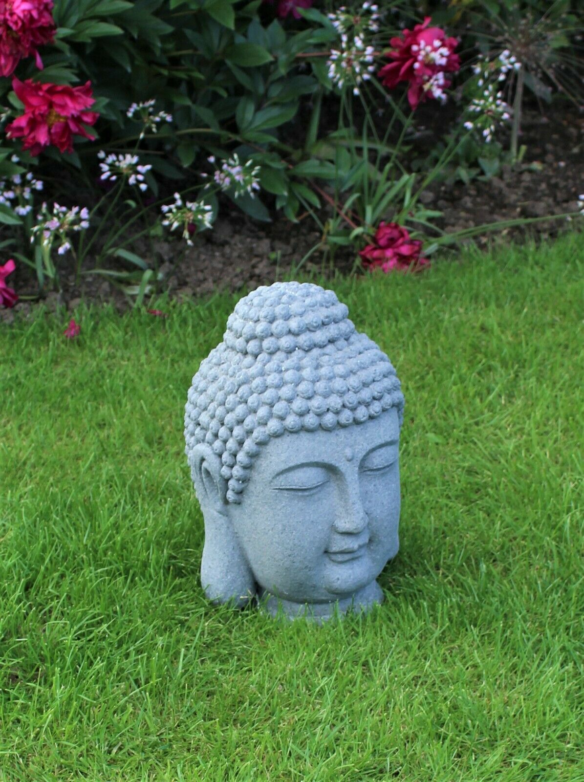 Large Stone Effect Buddha Head Ornament