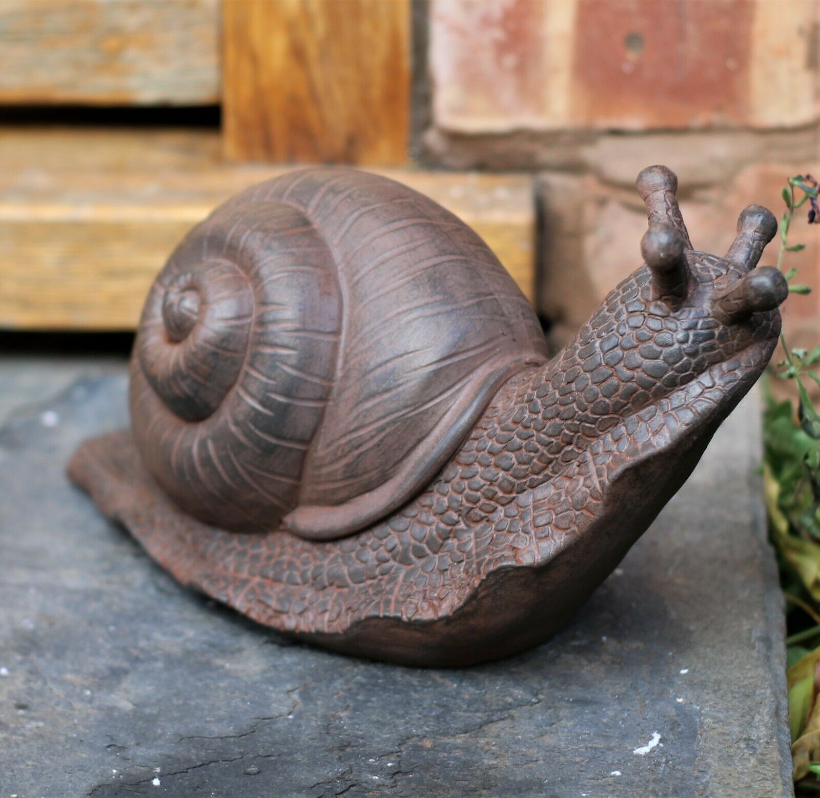 Rust Snail Garden Ornament