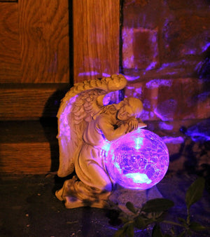 Cherub Garden Solar Ornament Ball