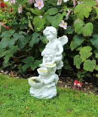 Solar Cherub Water Effect Garden Ornament