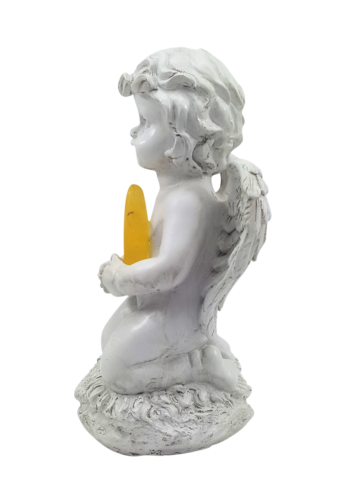 Solar Powered Angel Cherub Star - Stone Effect