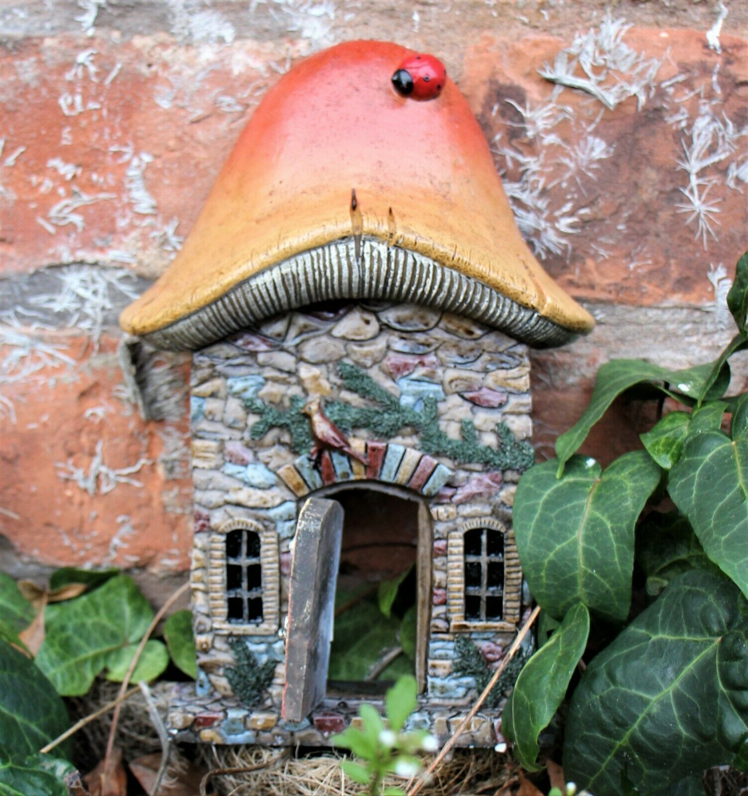 Mushroom Fairy Door with Opening and Closing Door