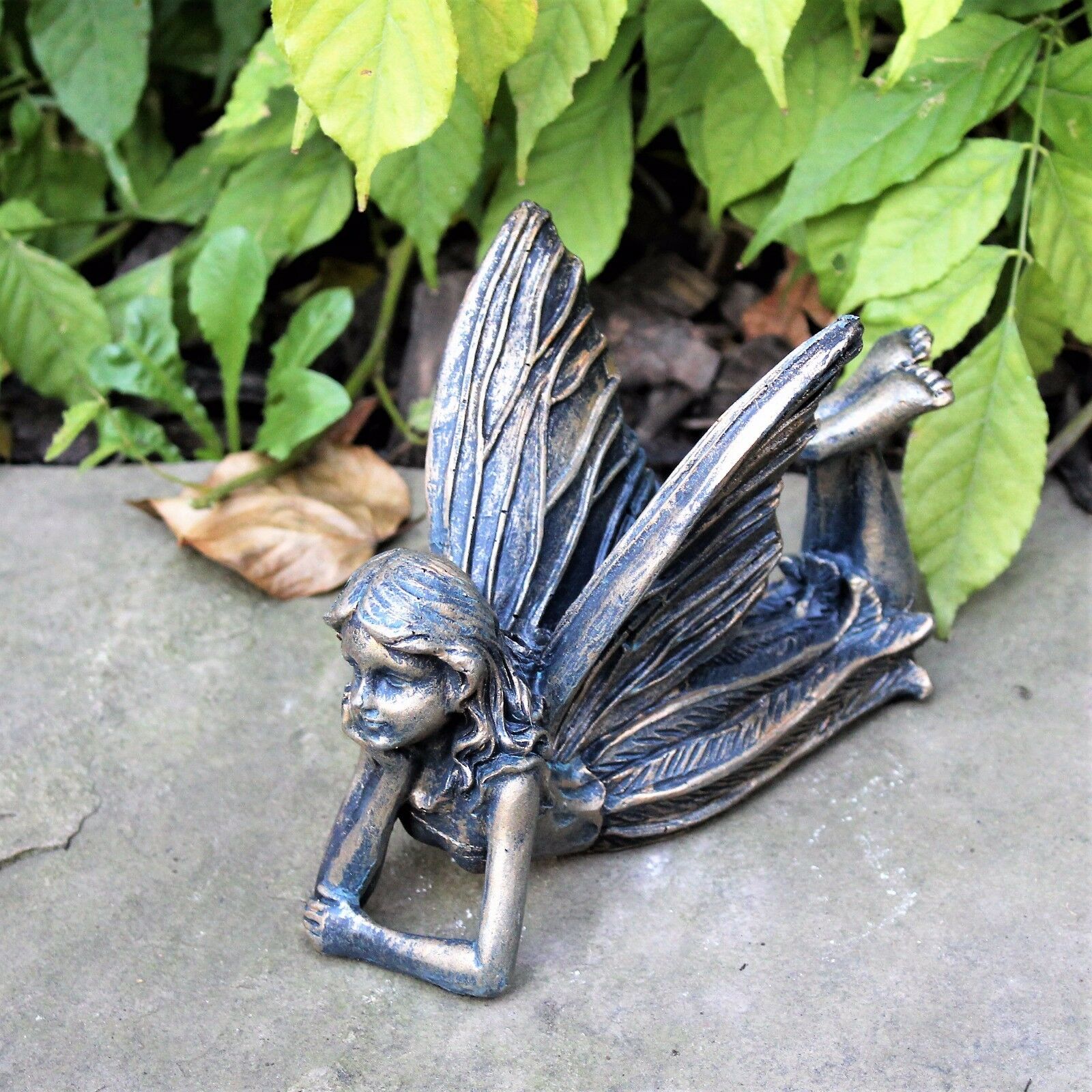 Lying Fairy Sculpture - Bronze Effect